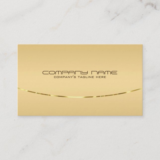 Modern Light Gold Background Metallic Accent Business Card (Front)
