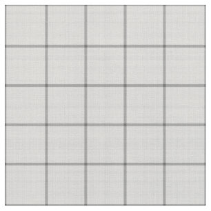 Modern Light Gray Windowpane Plaid Fabric