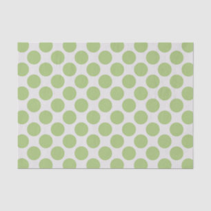 Modern Light Green and White Large Polka Dots Tissue Paper