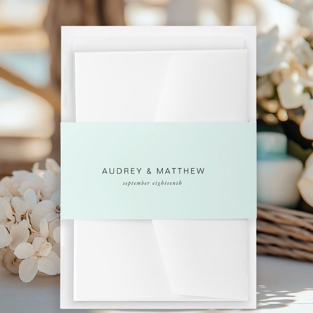 Modern light-green-blue invitation belly band (Creator Uploaded)