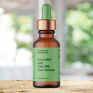 Modern Light Green Cosmetics Dropper Bottle Label