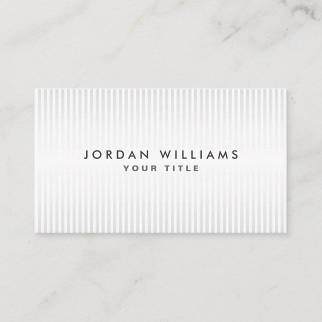 Modern light grey and white professional profile business card (Front)