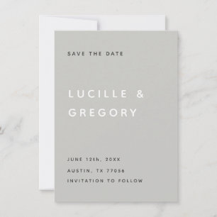 Modern Light Grey Editorial All Caps Save The Date