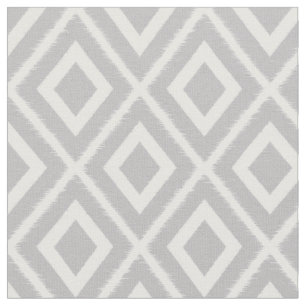 Modern Light Grey Ikat Pattern Fabric