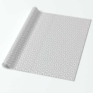 Modern Light Grey Ikat Pattern Wrapping Paper