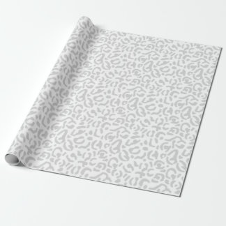 Modern Light Grey Leopard Animal Print Wrapping Paper