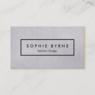 Modern Light Grey Linen LOOK Interior Designer Business Card