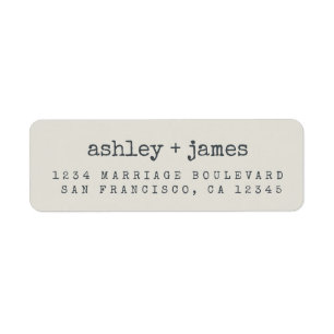 Modern Light Grey Wedding Return Address Label