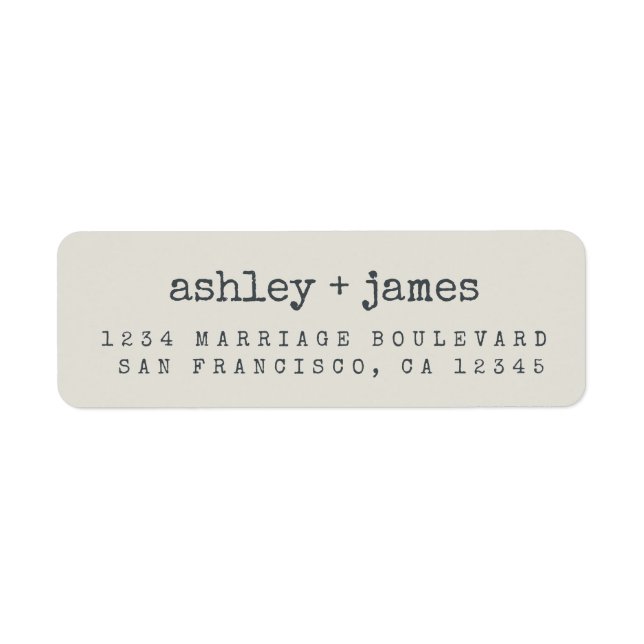 Modern Light Grey Wedding Return Address Label (Front)
