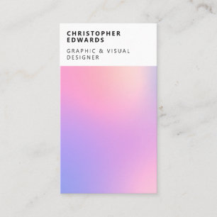 Modern light holographic gradient white abstract business card
