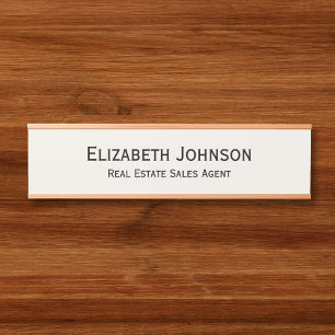 Modern Light Ivory Professional Business Office Door Sign
