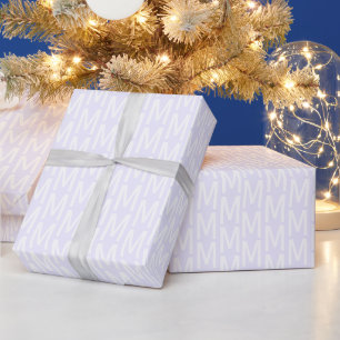 Modern light lavender lilac custom monogram wrapping paper