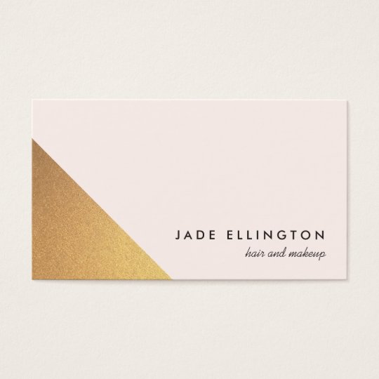 Modern Light Pink and Gold Geometric Beauty Business Card