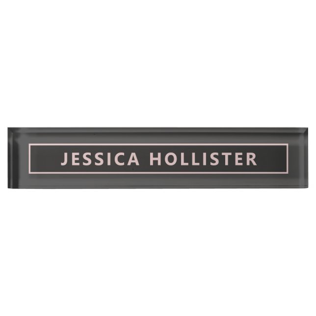 Modern Light Pink And Greys Nameplate (Front)