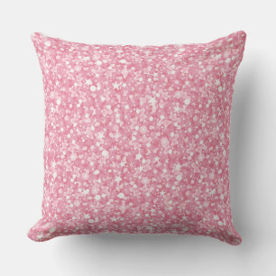 Modern Light Pink And White Glitter Cushion