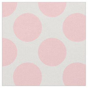 Modern Light Pink and White Large Polka Dots Fabric