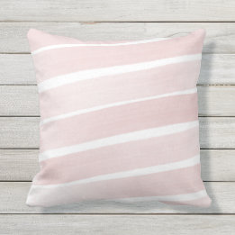 Modern Light Pink and White Soft Stripes Cushion