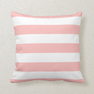 Modern Light Pink and White Stripes Cushion