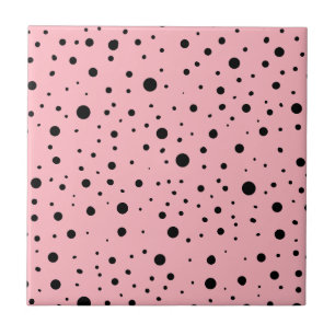 Modern Light Pink & Black Decor Pink Decorative Tile