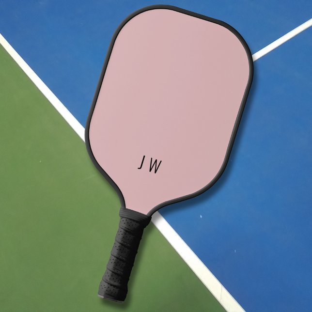 Modern Light Pink Monogram Initials Pickleball Paddle (Creator Uploaded)