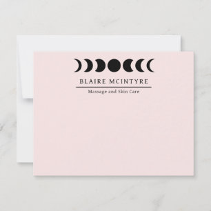 Modern Light Pink Moon Phases Elegant Card