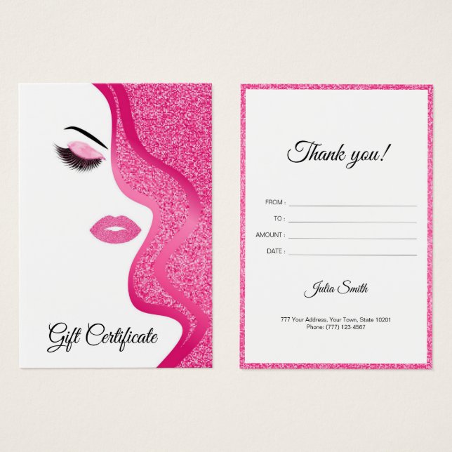 Modern Light Pink with Glitter Effect  (Front & Back)