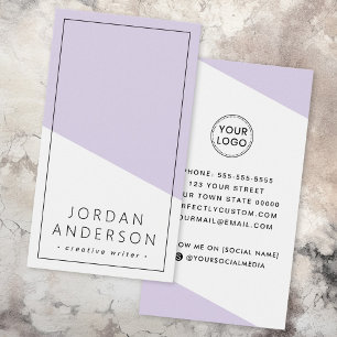 Modern light purple geometric colour business card
