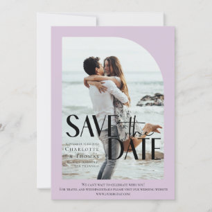 Modern, Light-Purple Photo-Save the Date Invitation