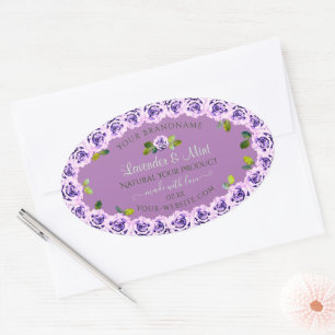 Modern Light Purple Product Labels Flowering Roses