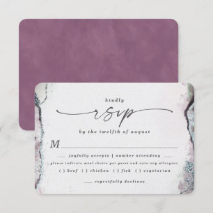 Modern Light Purple Wedding Meal Choice RSVP Card
