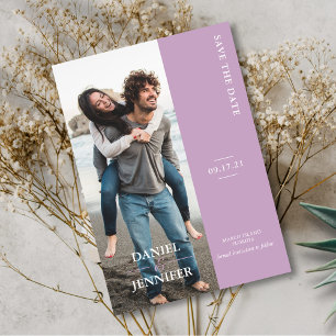 Modern Light Purple Wedding Save The Date