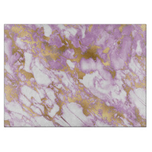 Modern Light Purple, White and Gold Marble Cutting Board