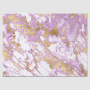 Modern Light Purple, White and Gold Marble Pattern Tissue Paper
