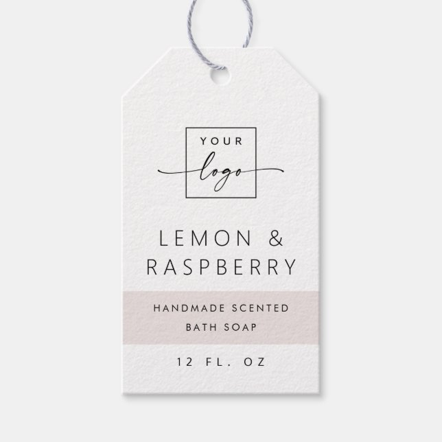 Modern light rose grey colour block product label (Front)
