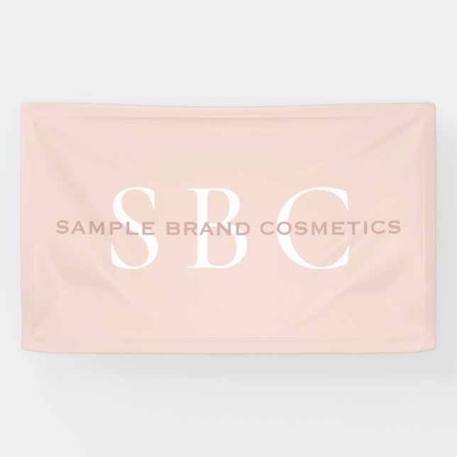 Modern Light Rose Pink Chic Cosmetics Business Banner (Horizontal)