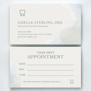 Modern Light Sage Green Dentist Office Appointment Business Card