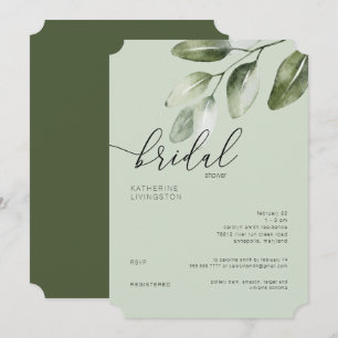 Modern Light Sage Minimalist Bridal Shower  Invitation