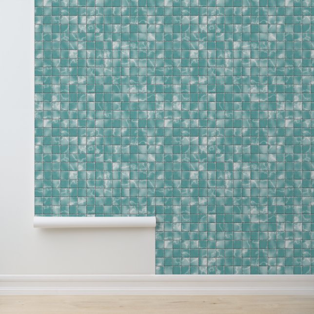 Modern Light Sea Green Granite Tiles Bathroom Wallpaper (Application)