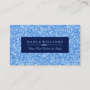 Modern Light Sky-Blue Glitter Texture Blue Accent Business Card