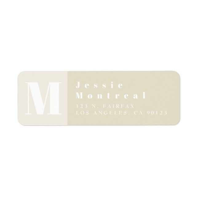 Modern Light Taupe Colour Block Return Address (Front)