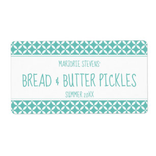 Modern Light Teal & White Canning Label