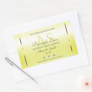 Modern Light Yellow Product Labels Jewels Monogram