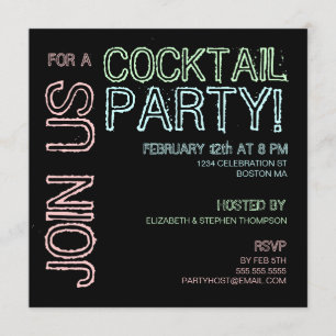 Modern Lights Cocktail Party Invitation