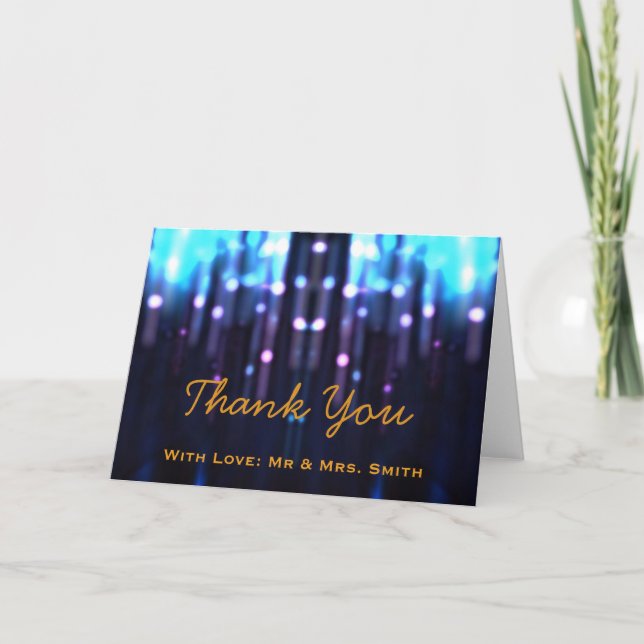 Modern Lights Glitter Confetti Sparkles Thank You (Front)