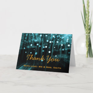 Modern Lights Glitter Confetti Sparkles Thank You Card