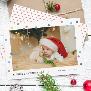 Modern Lights Photo Flat Holiday Card