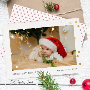 Modern Lights Photo Foil Holiday Card