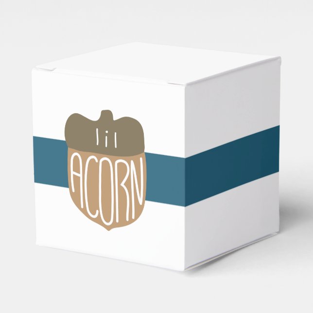 Modern Lil Acorn Baby Shower Favour Box (Front Side)