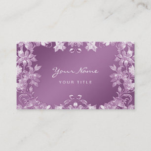 Modern Lilac Floral Business Card