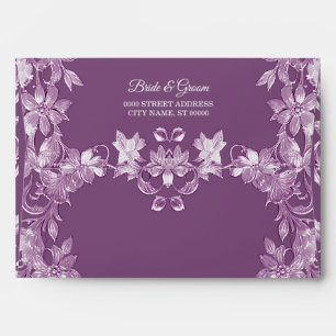 Modern Lilac Floral Envelope